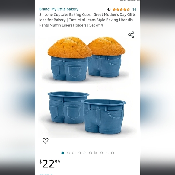 Dashing Gifts Silicone Cupcake Baking Cups‎ | Muffin Tops Set of 4 - Picture 5 of 5